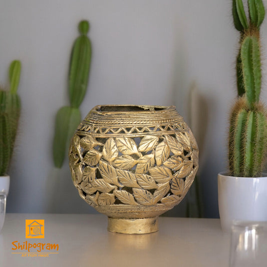 Dhokra Art Brass Metal Handcrafted Pen Stand || D69