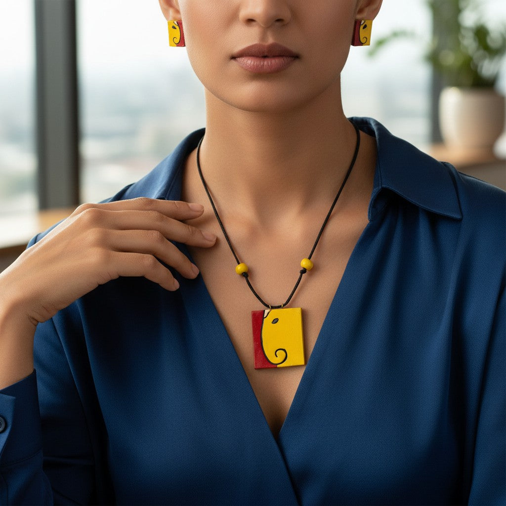 Handmade Terracotta Jewelry Set for Women TRN166
