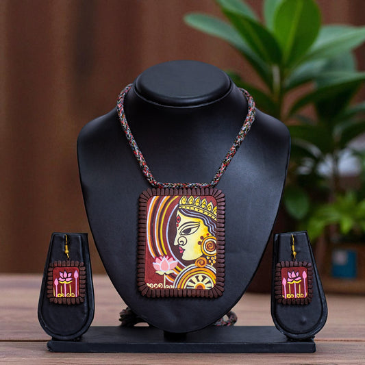 Handmade Terracotta Jewelry Set Devi Durga TRN171