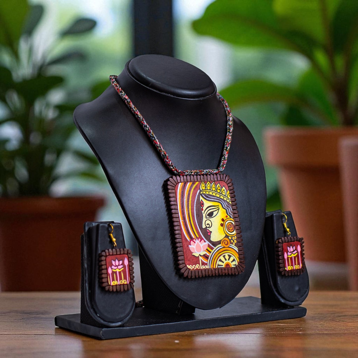 Handmade Terracotta Jewelry Set Devi Durga TRN171