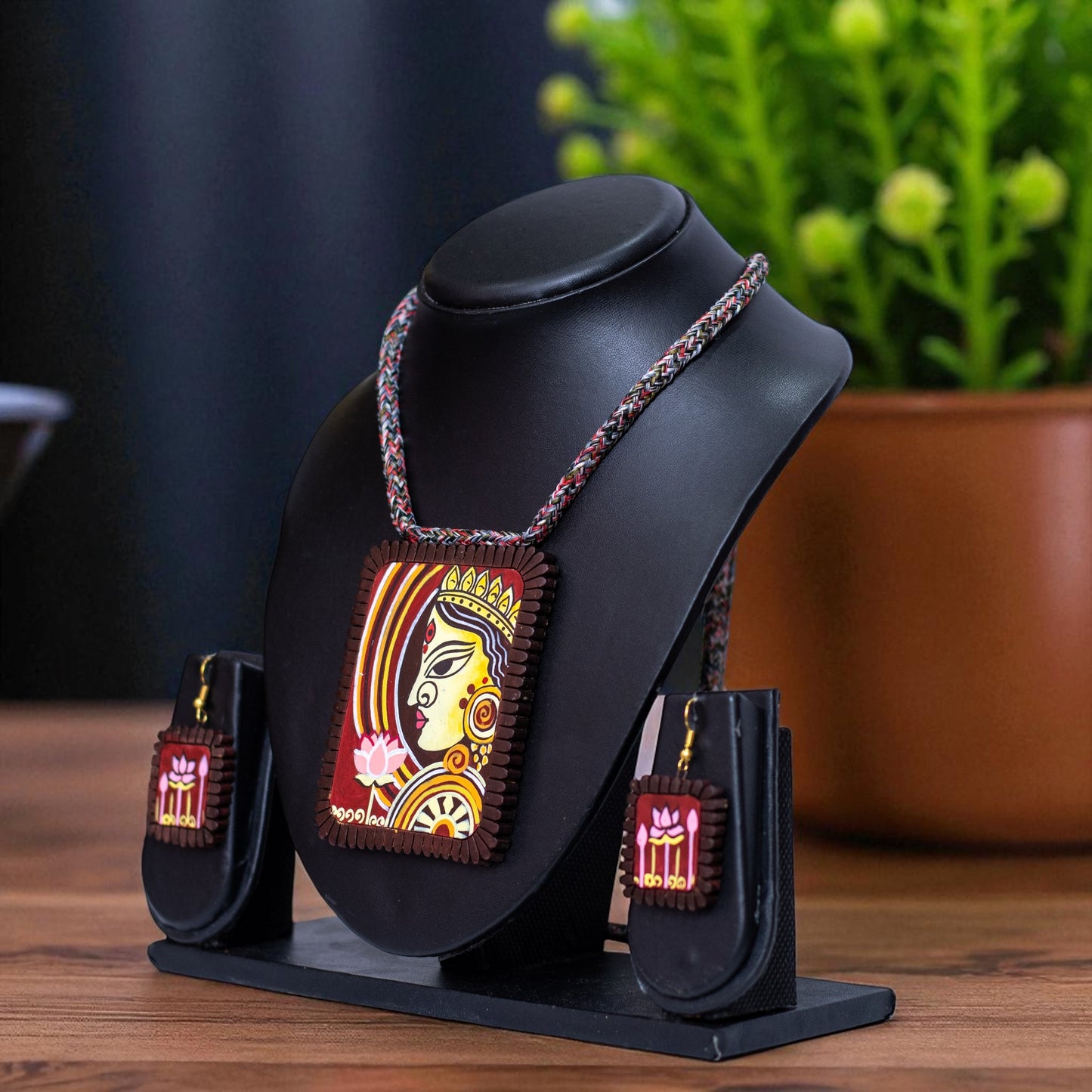 Handmade Terracotta Jewelry Set Devi Durga TRN171
