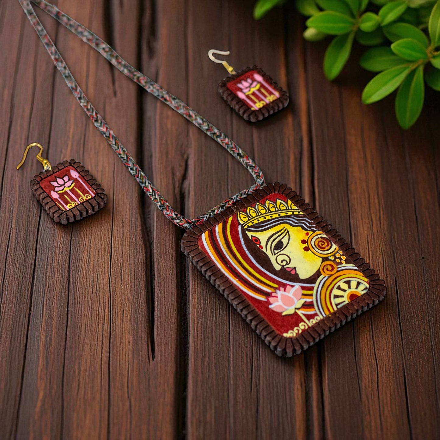 Handmade Terracotta Jewelry Set Devi Durga TRN171