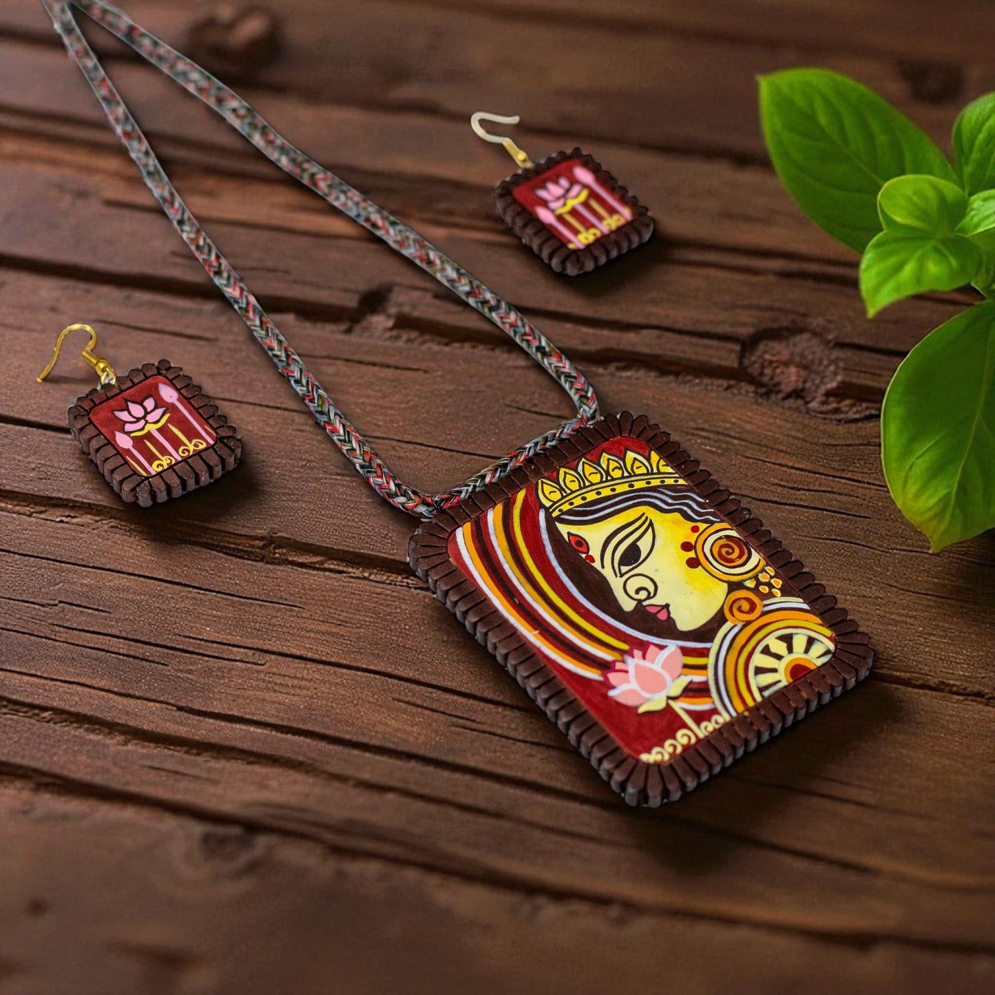 Handmade Terracotta Jewelry Set Devi Durga TRN171