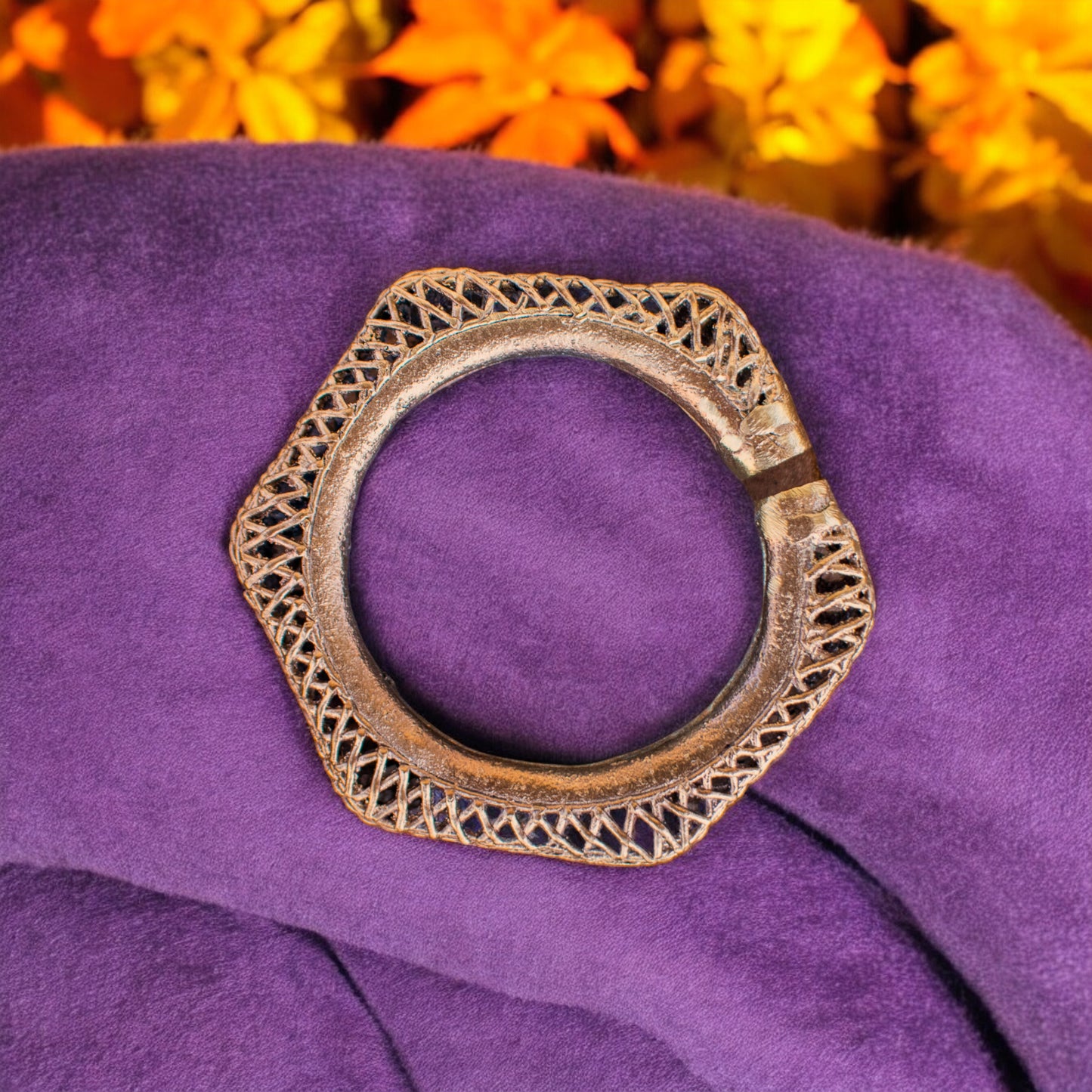 Dhokra Art Brass Metal Craft Bangle. (Free Size) (DKRB0022)
