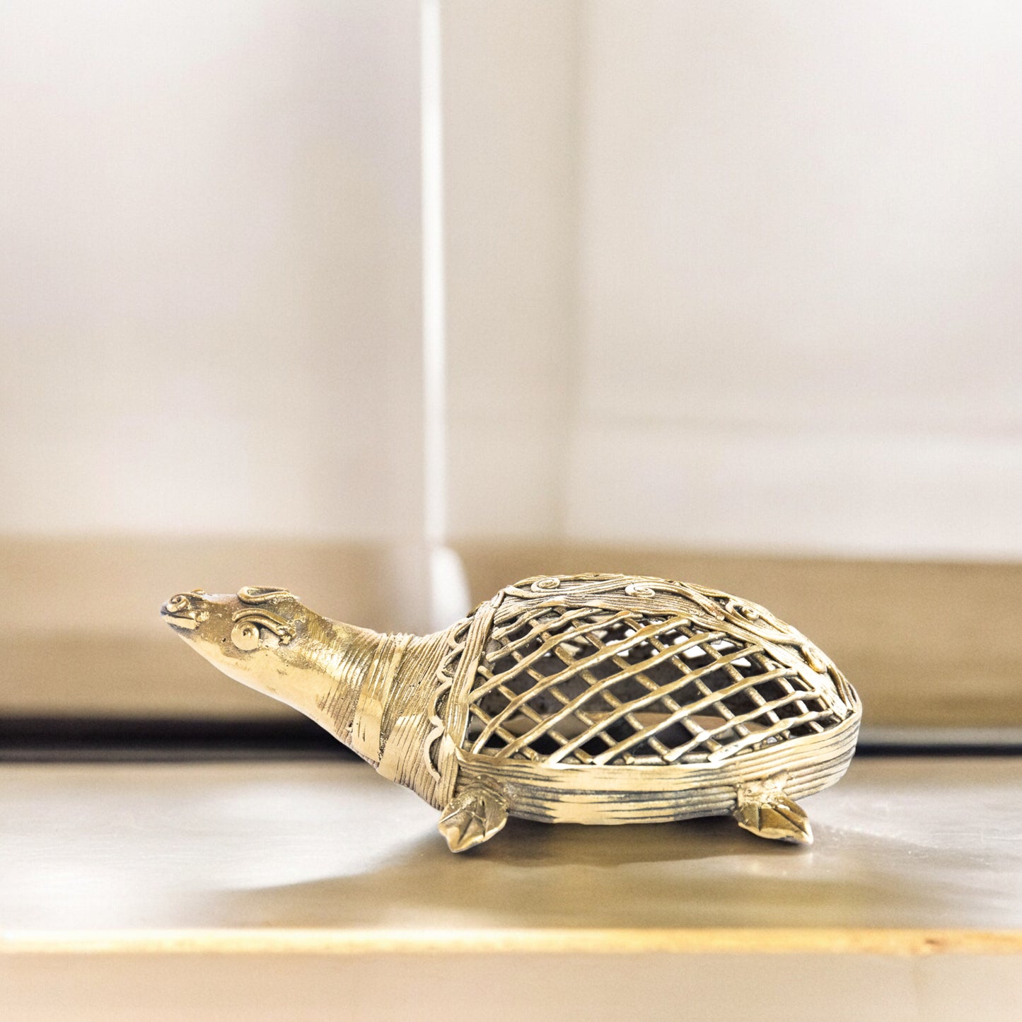 Dokra Art Brass Metal Medium Size Turtle Vastu Showpiece || D22