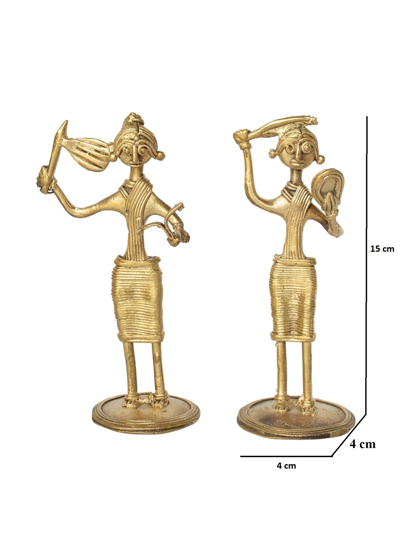 Dhokra Brass Metal Tribal Women (Set of 2) || 6 inch || D42