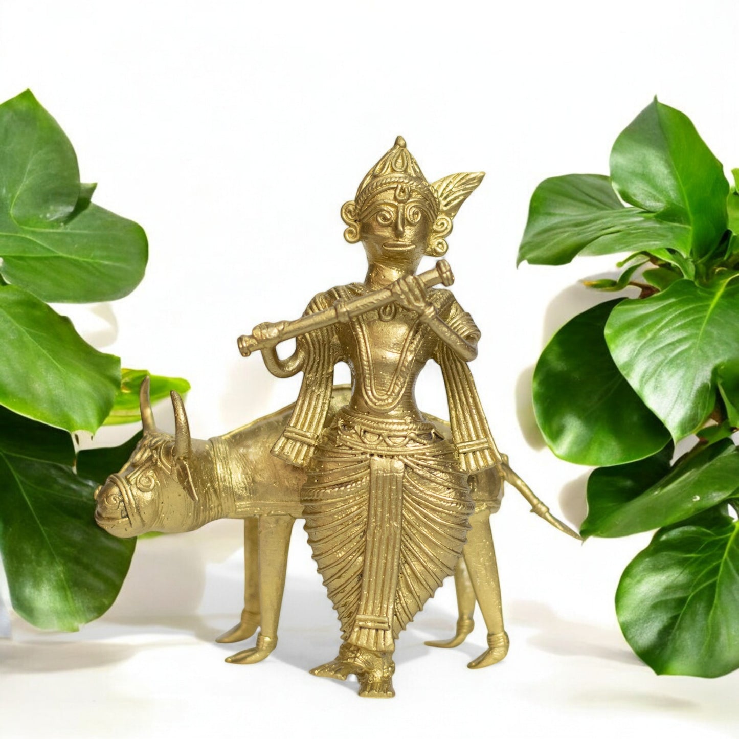 Dhokra Art Brass Metal Krishna || 5.5 inch || D45