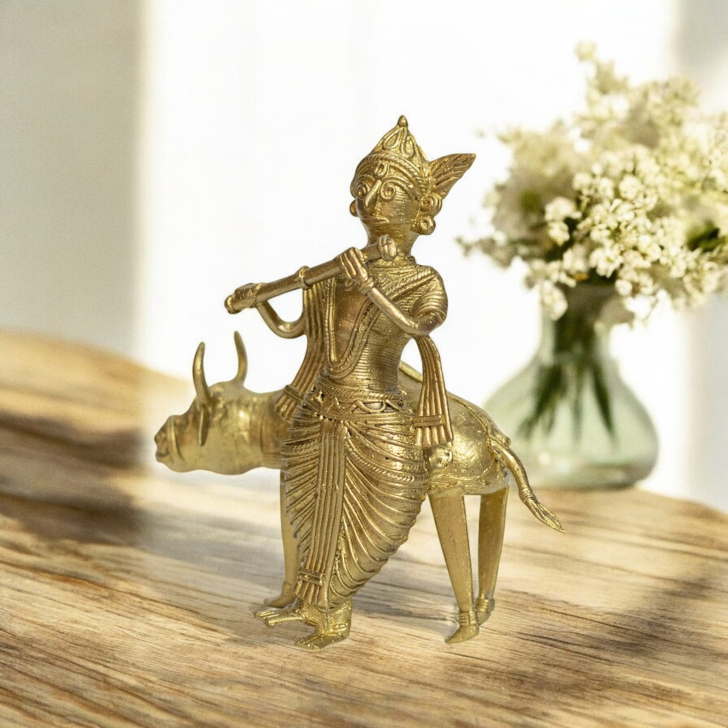 Dhokra Art Brass Metal Krishna || 5.5 inch || D45