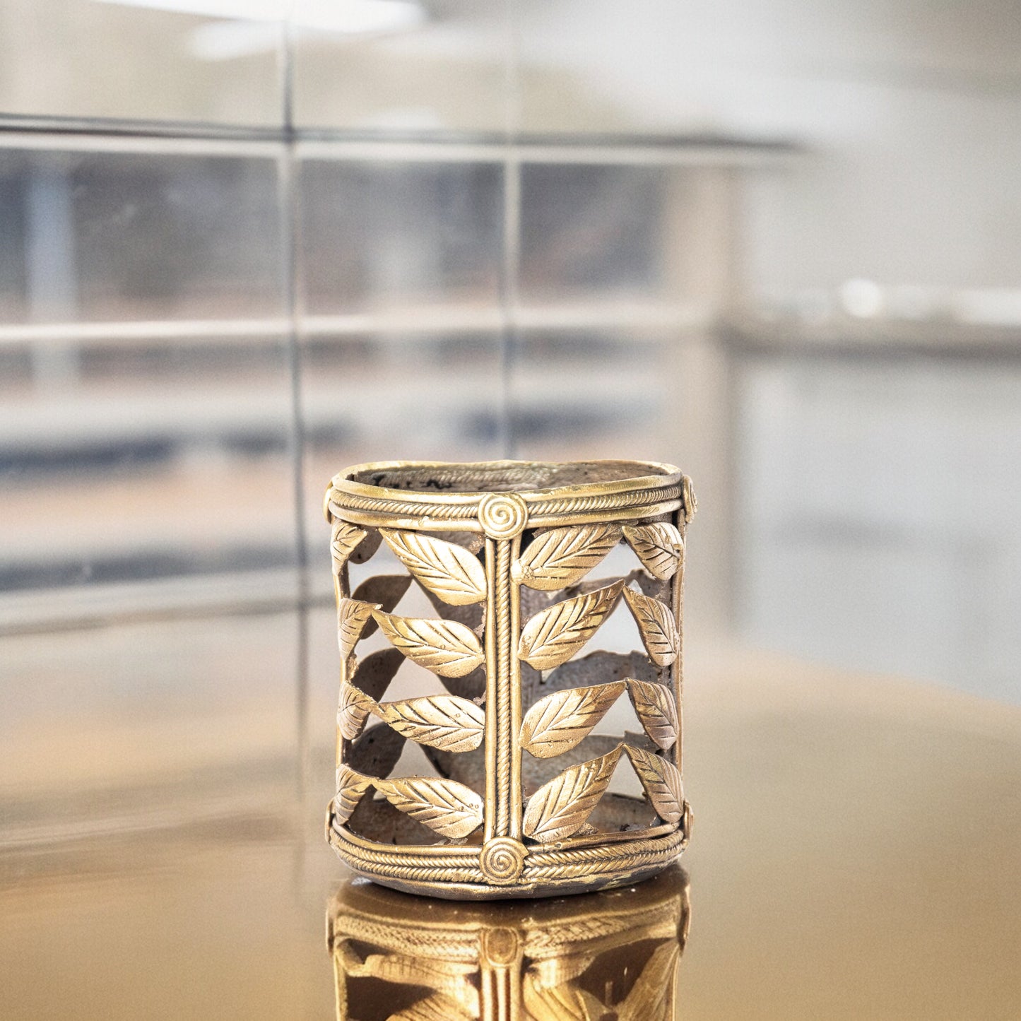 Dhokra Art Brass Metal Handcrafted Pen Stand || D47PS