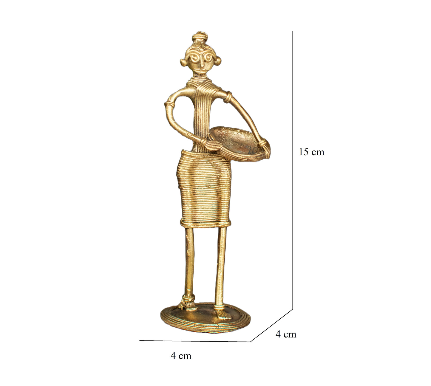 Dhokra Art Brass Metal Tribal Woman Home Decor || D81