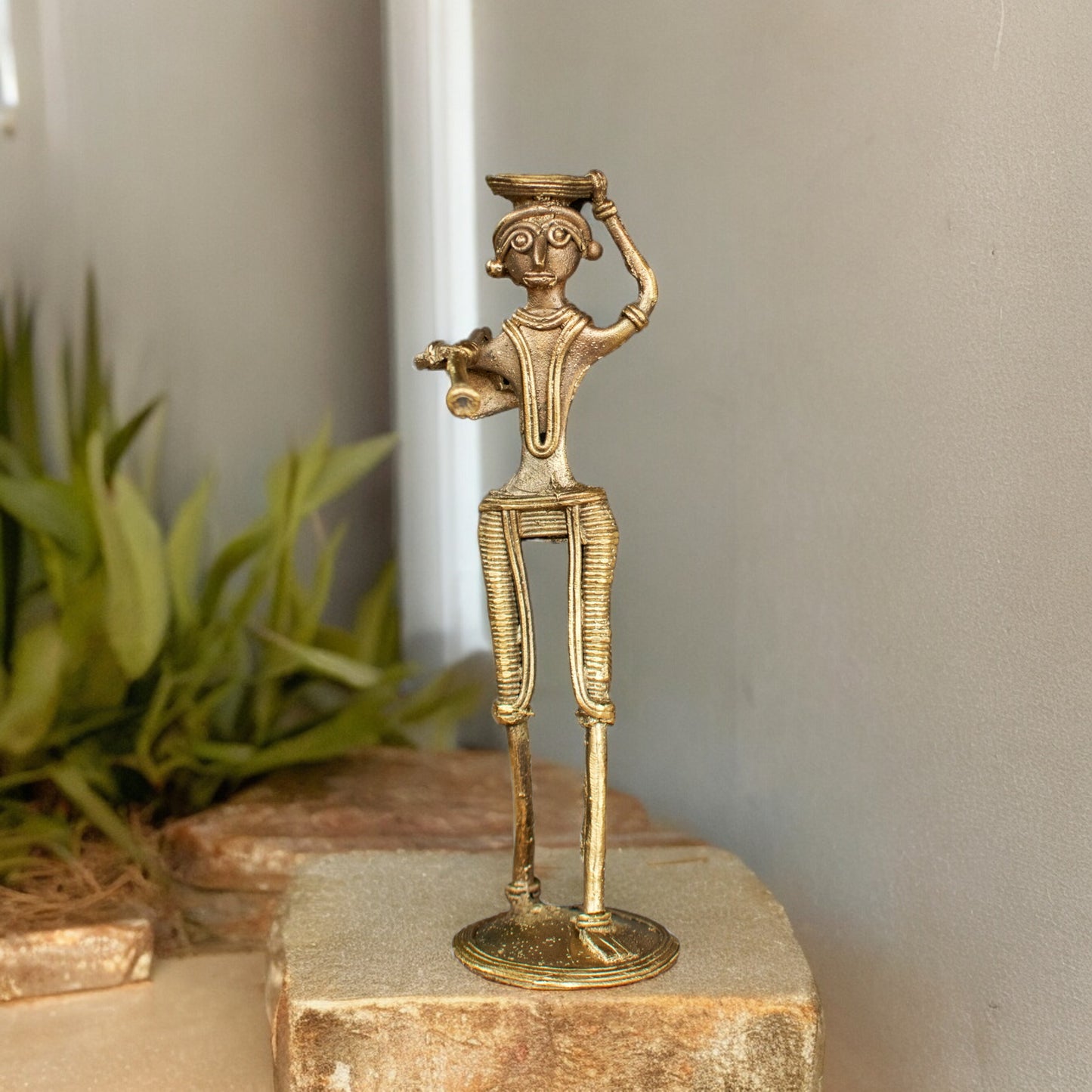 Dhokra Art Brass Metal Farmer for Home Decor I Desk Decor || D88