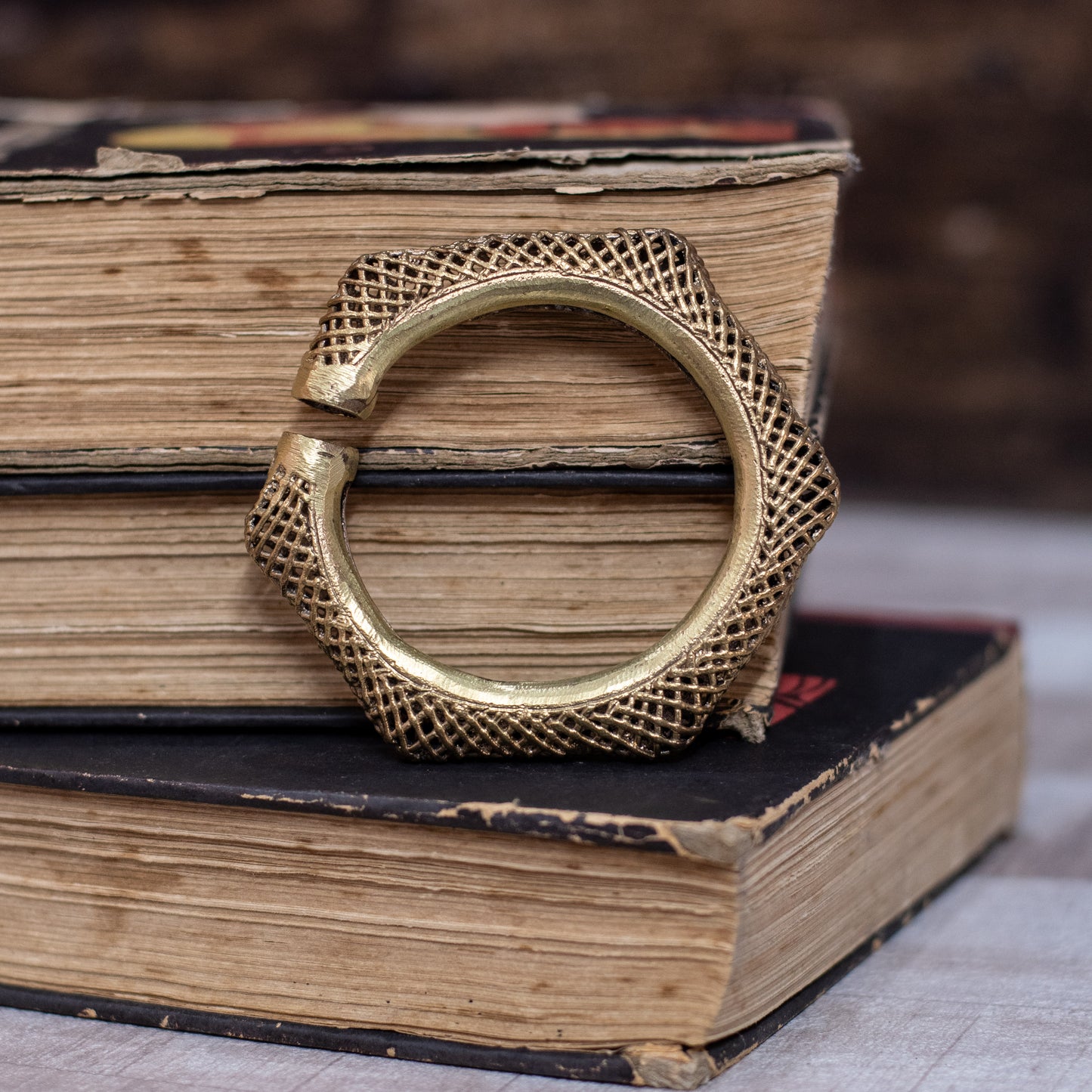 Dhokra Art Brass Metal Craft Bangle. (Free Size) (DKRB0022)