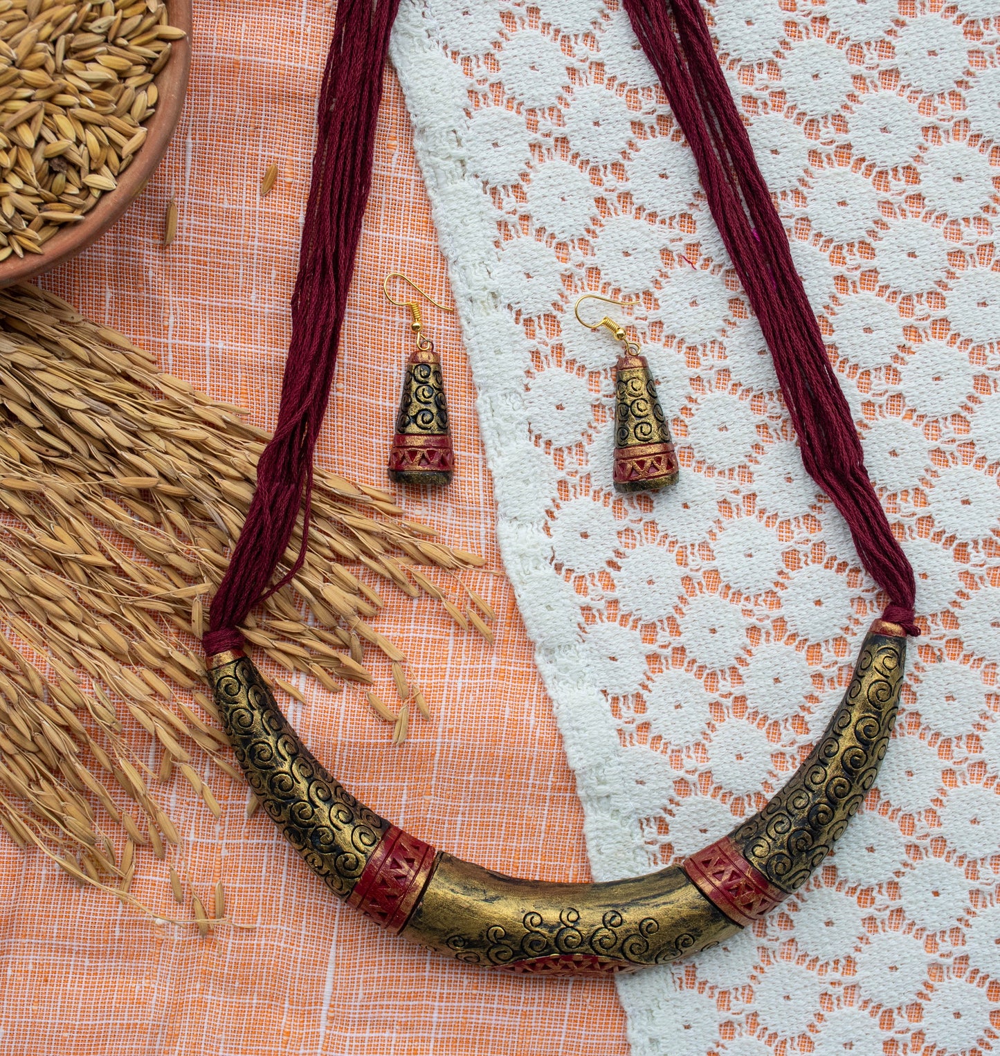 Handmade Terracotta Jewelry Set TR103