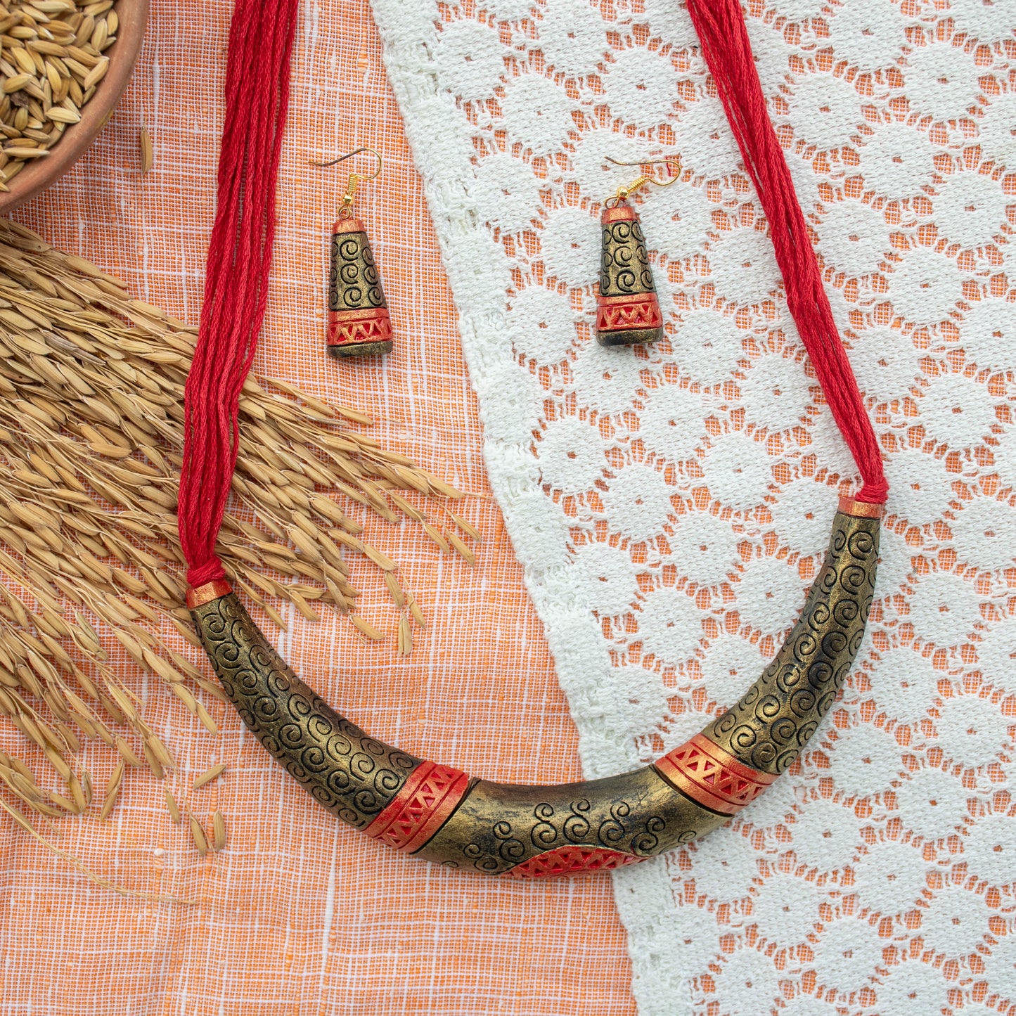 Handmade Terracotta Jewelry Set TR103