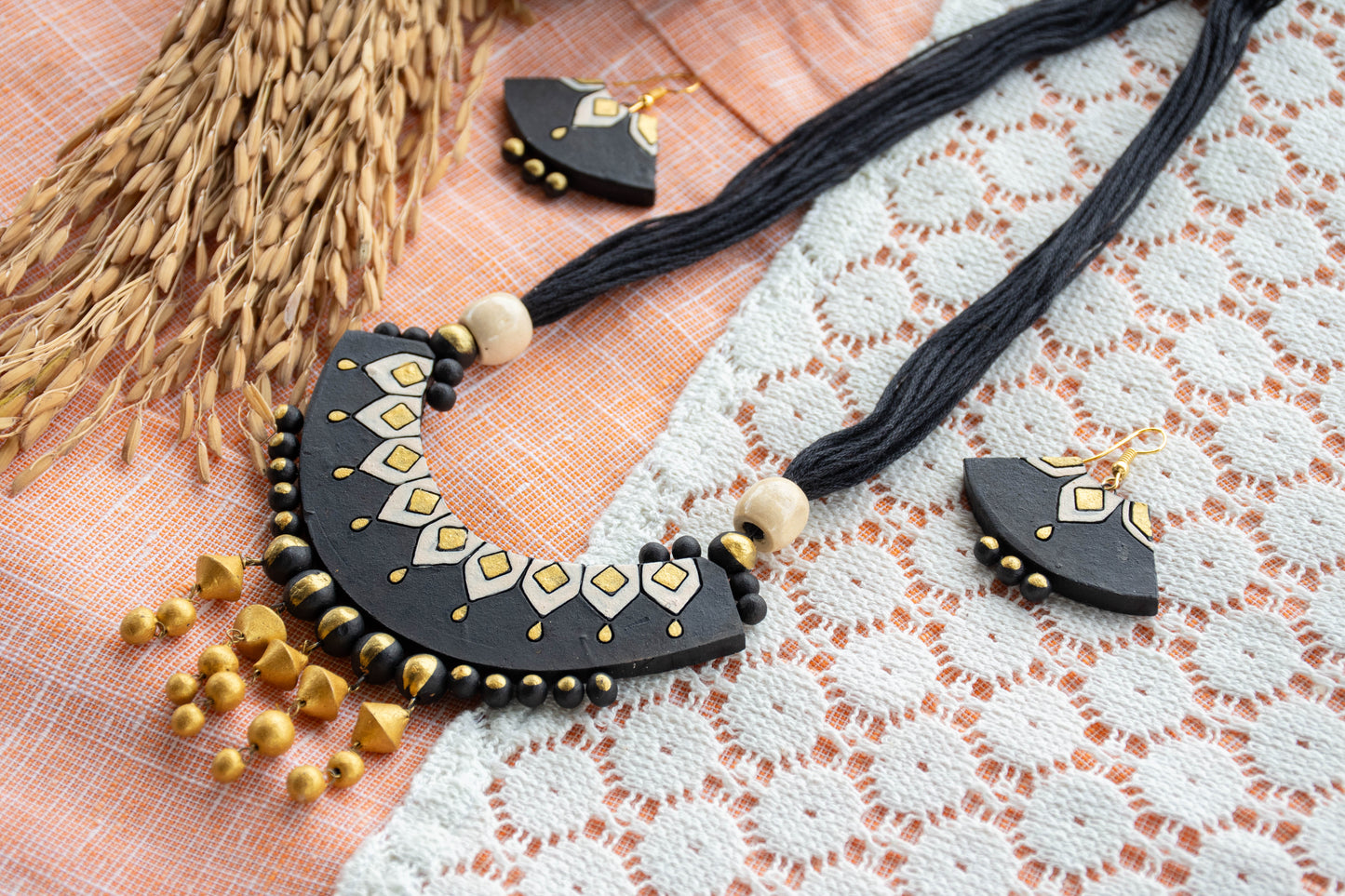 Handmade Terracotta Jewelry Set for Woman T107