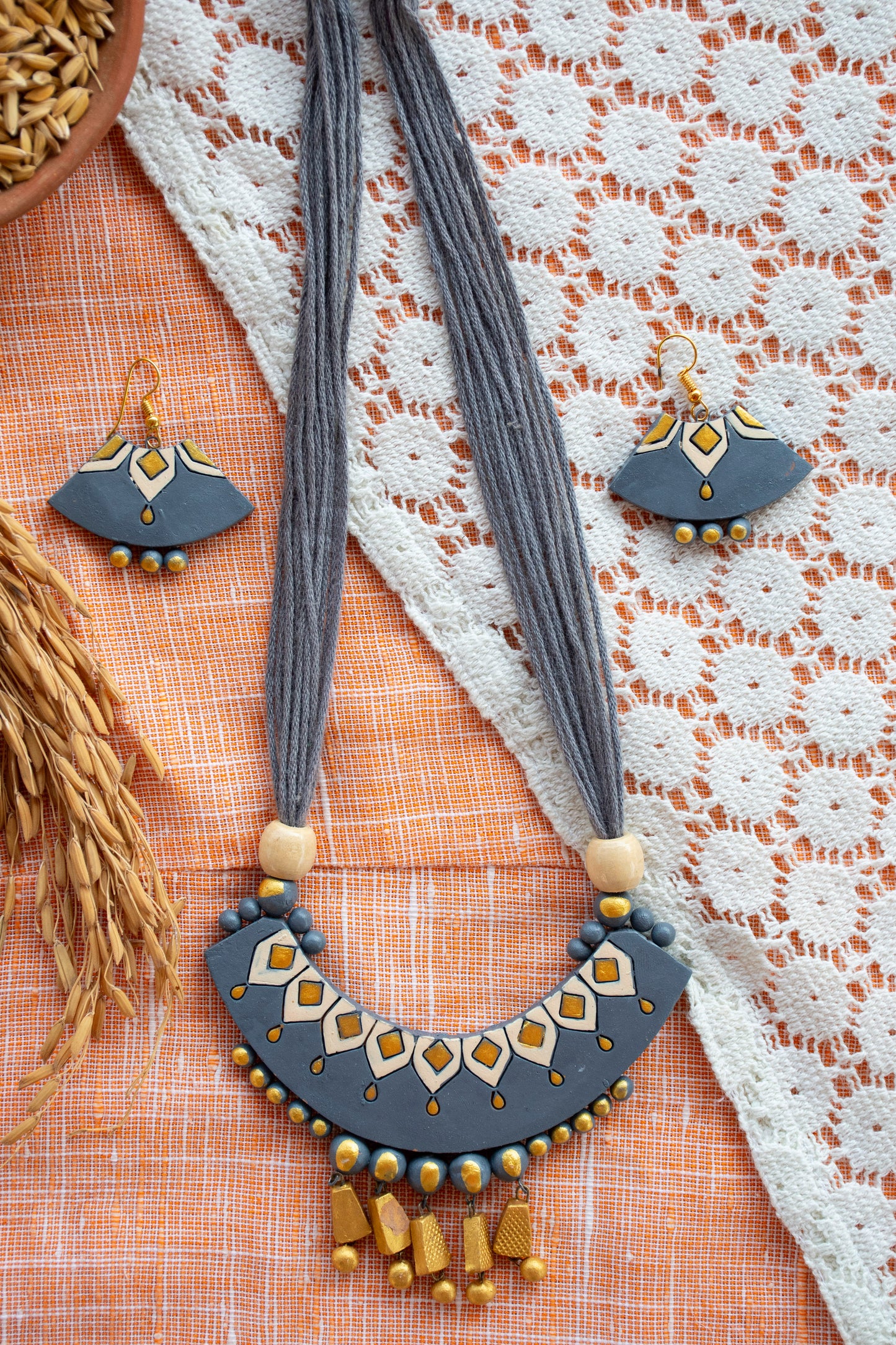 Handmade Terracotta Jewelry Set for Woman T107