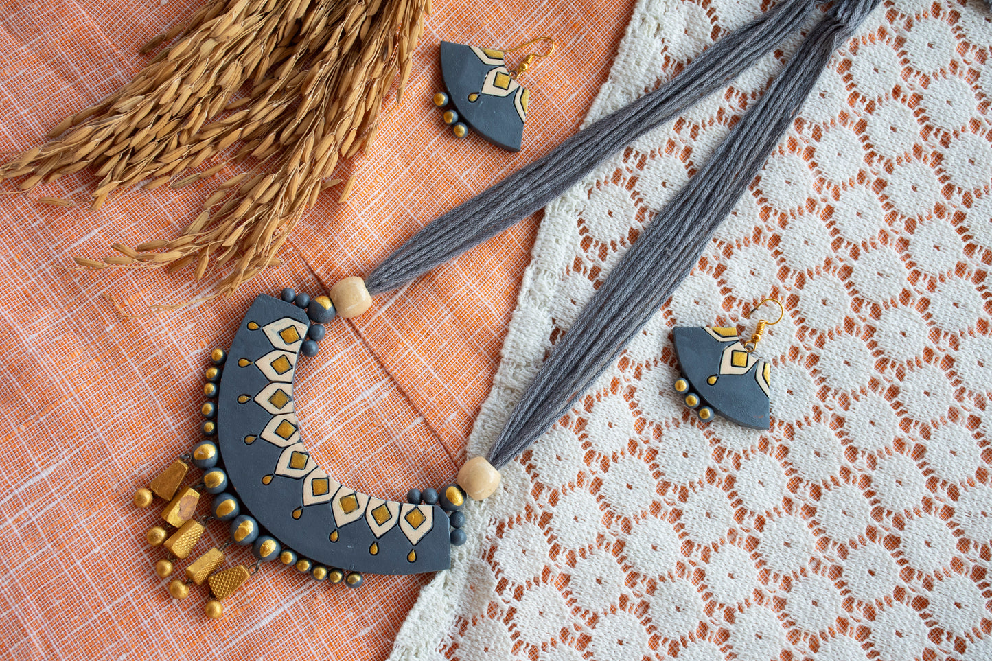 Handmade Terracotta Jewelry Set for Woman T107