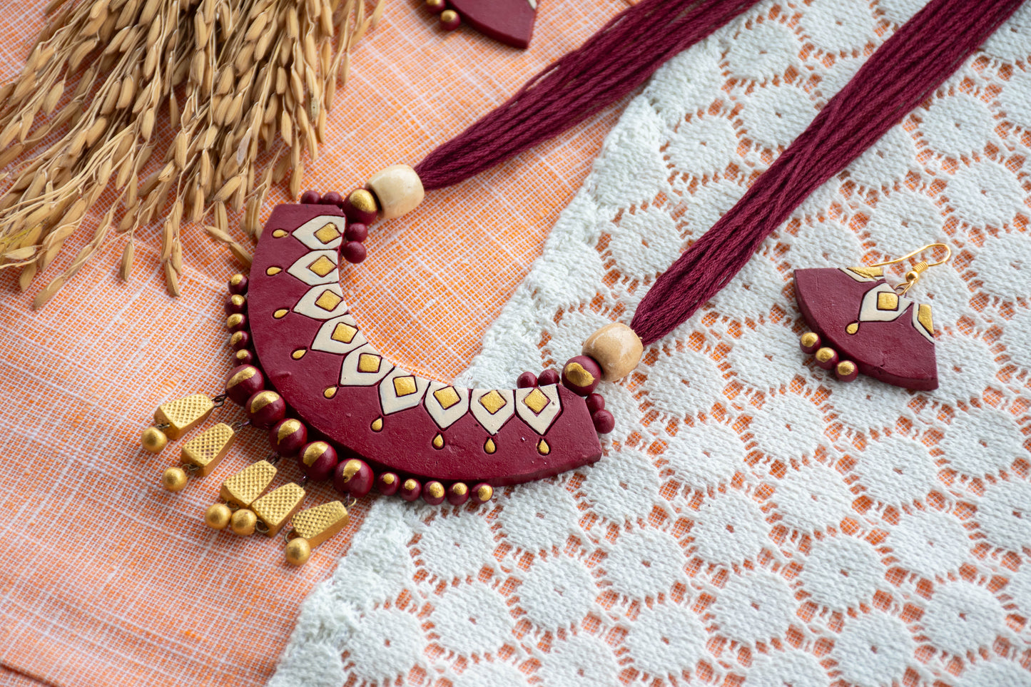 Handmade Terracotta Jewelry Set for Woman T107