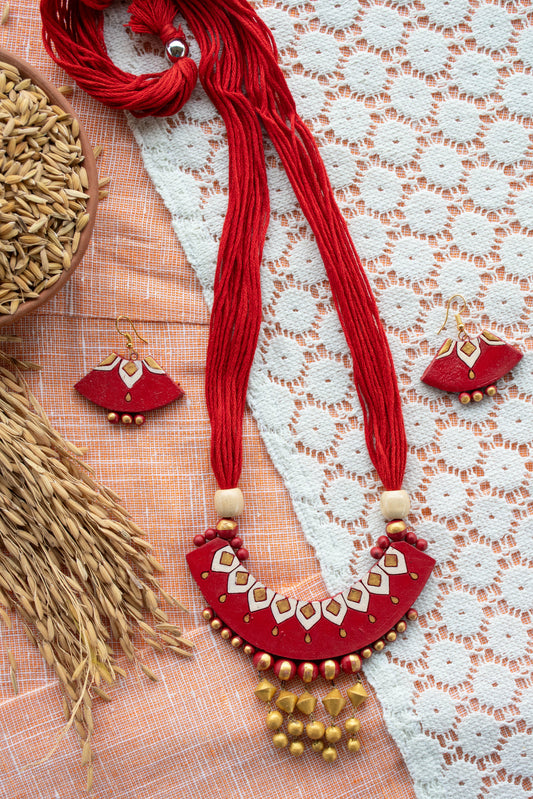 Handmade Terracotta Jewelry Set for Woman T107