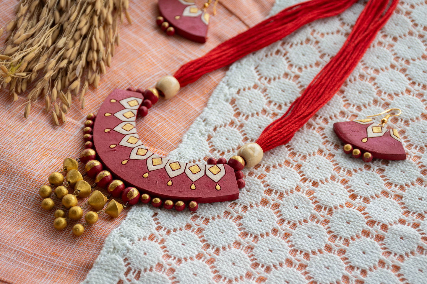 Handmade Terracotta Jewelry Set for Woman T107