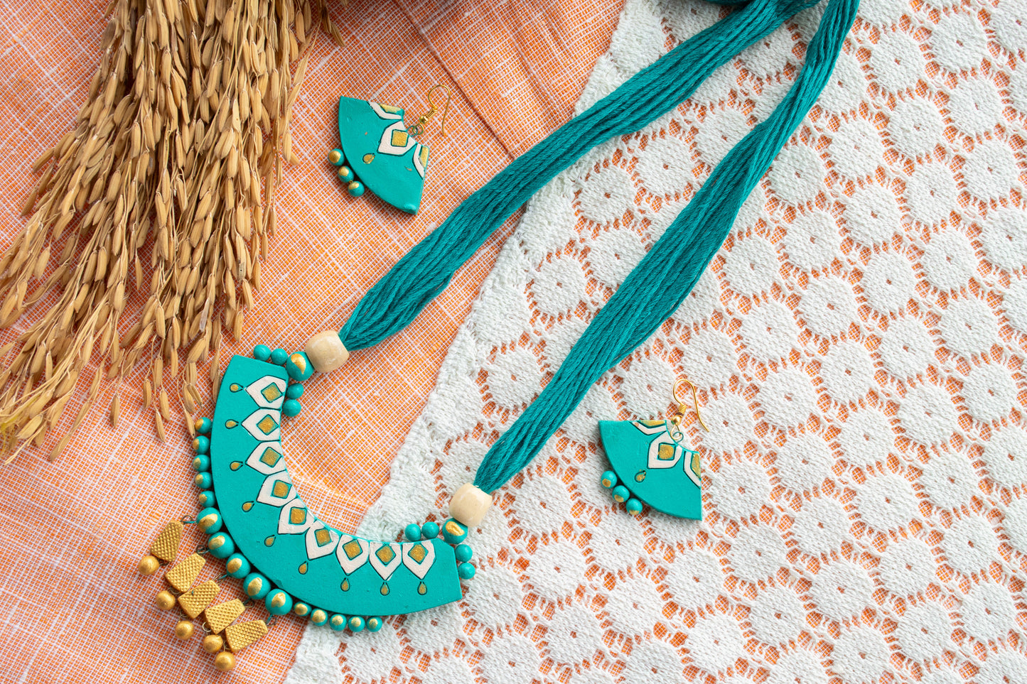 Handmade Terracotta Jewelry Set for Woman T107