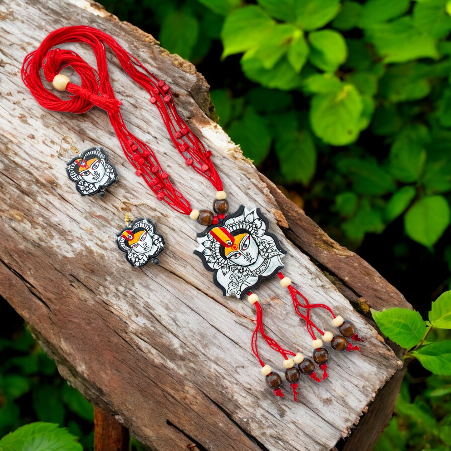 Handmade Terracotta Jewelry Set Devi Durga TRN122