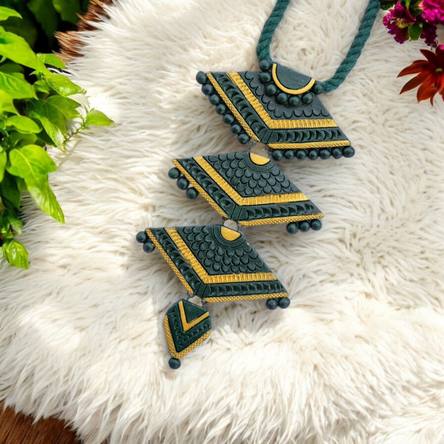 Handmade Terracotta Jewelry Set for Woman TRN125
