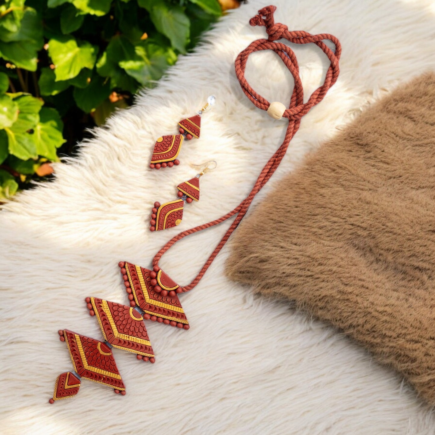 Handmade Terracotta Jewelry Set for Woman TRN125