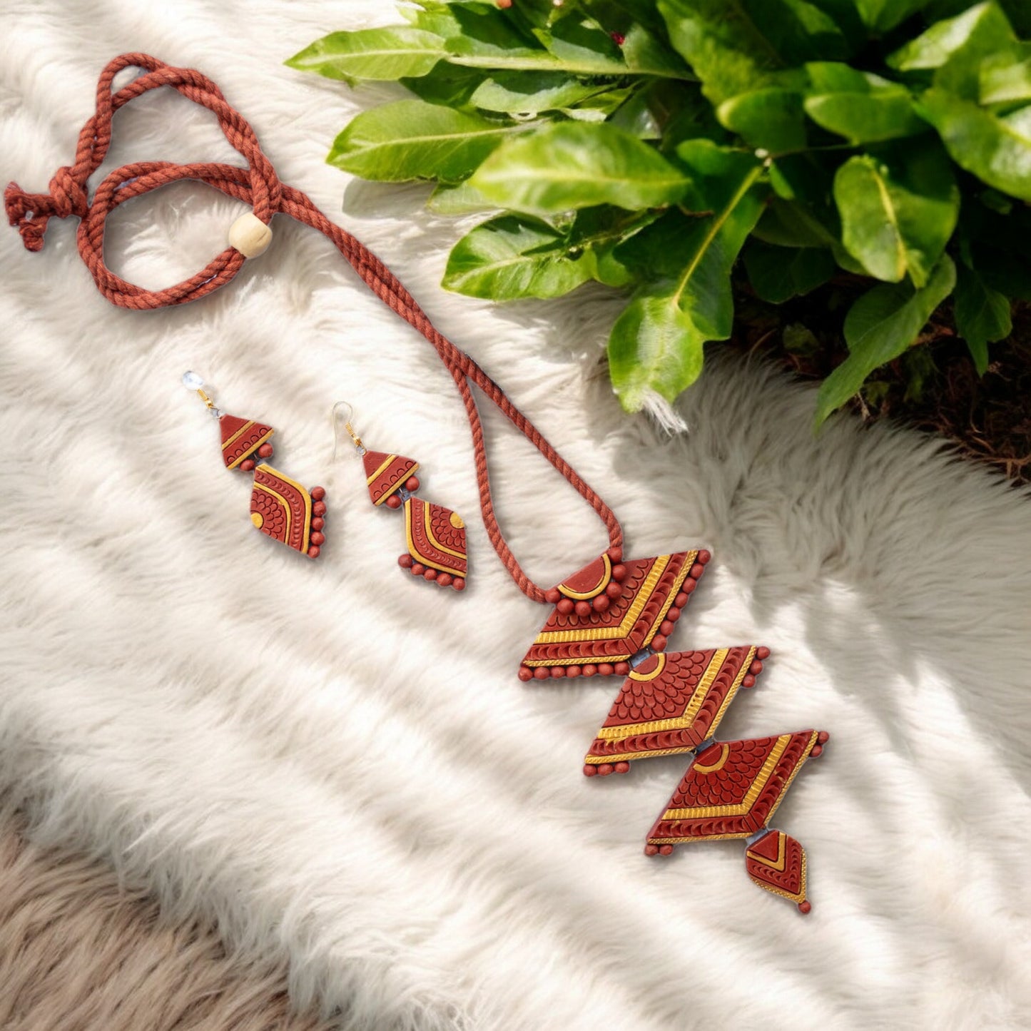Handmade Terracotta Jewelry Set for Woman TRN125