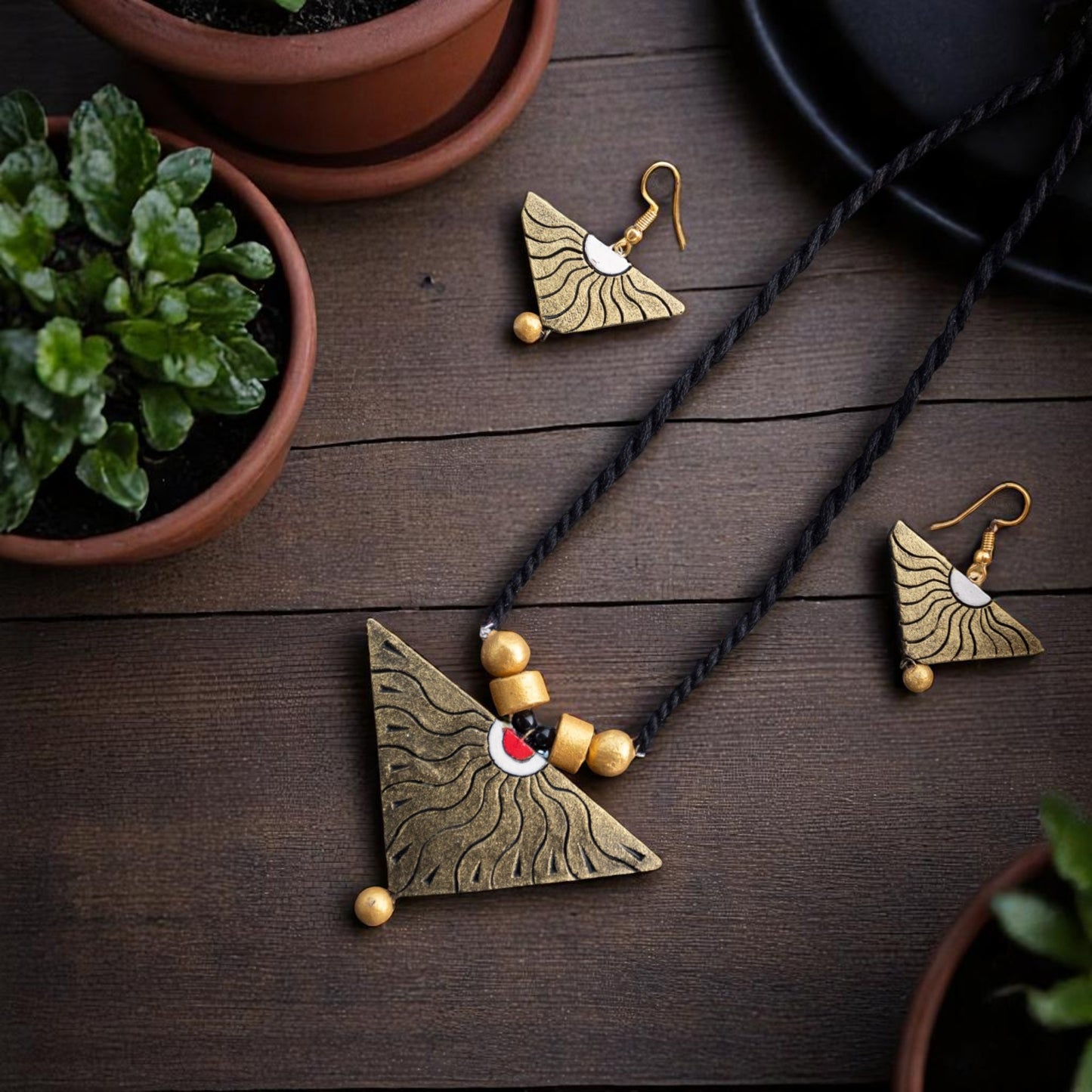 Handmade Terracotta Jewelry Set TRN132
