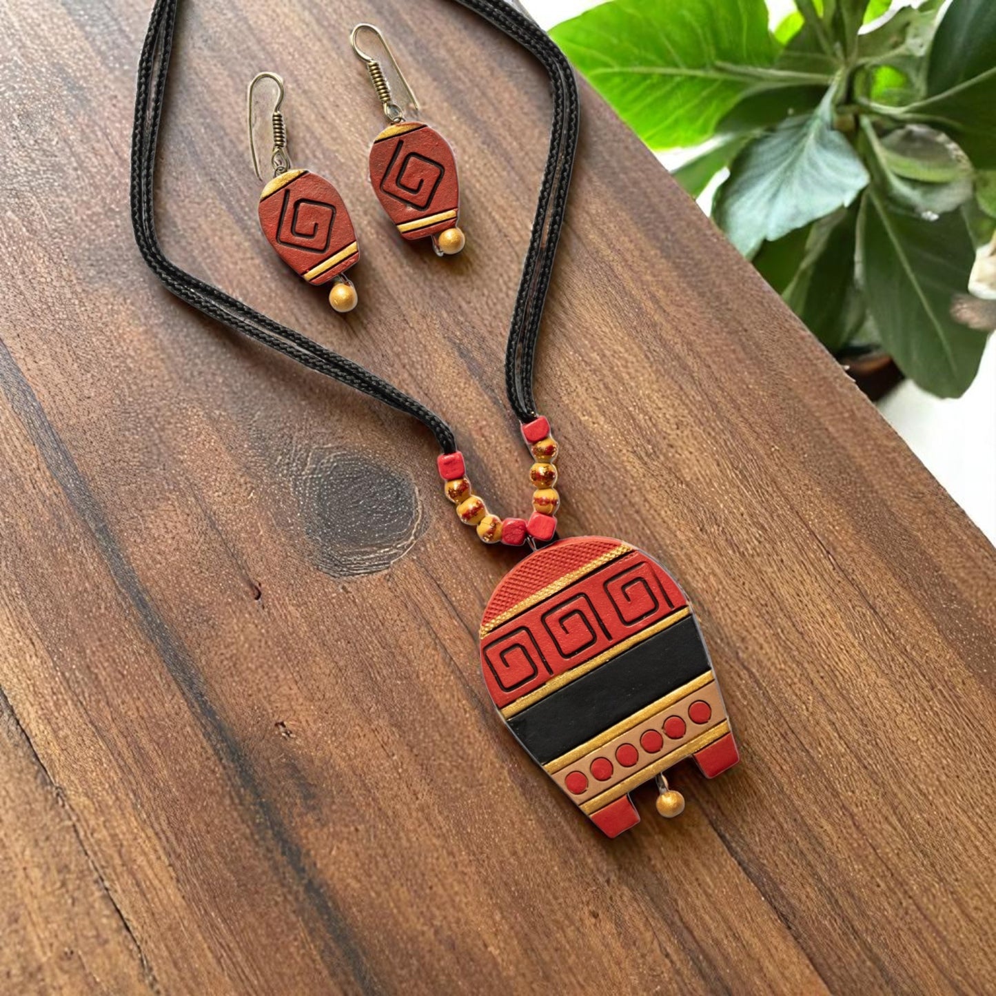 Handmade Terracotta Jewelry Set for Women TRN144