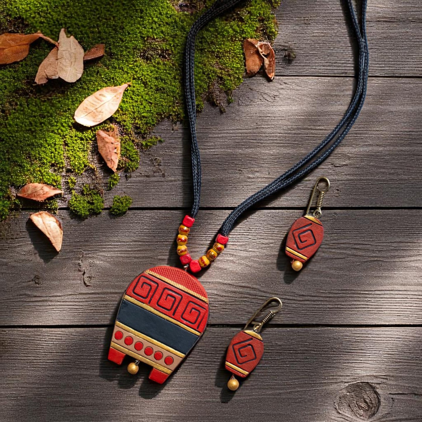 Handmade Terracotta Jewelry Set for Women TRN144