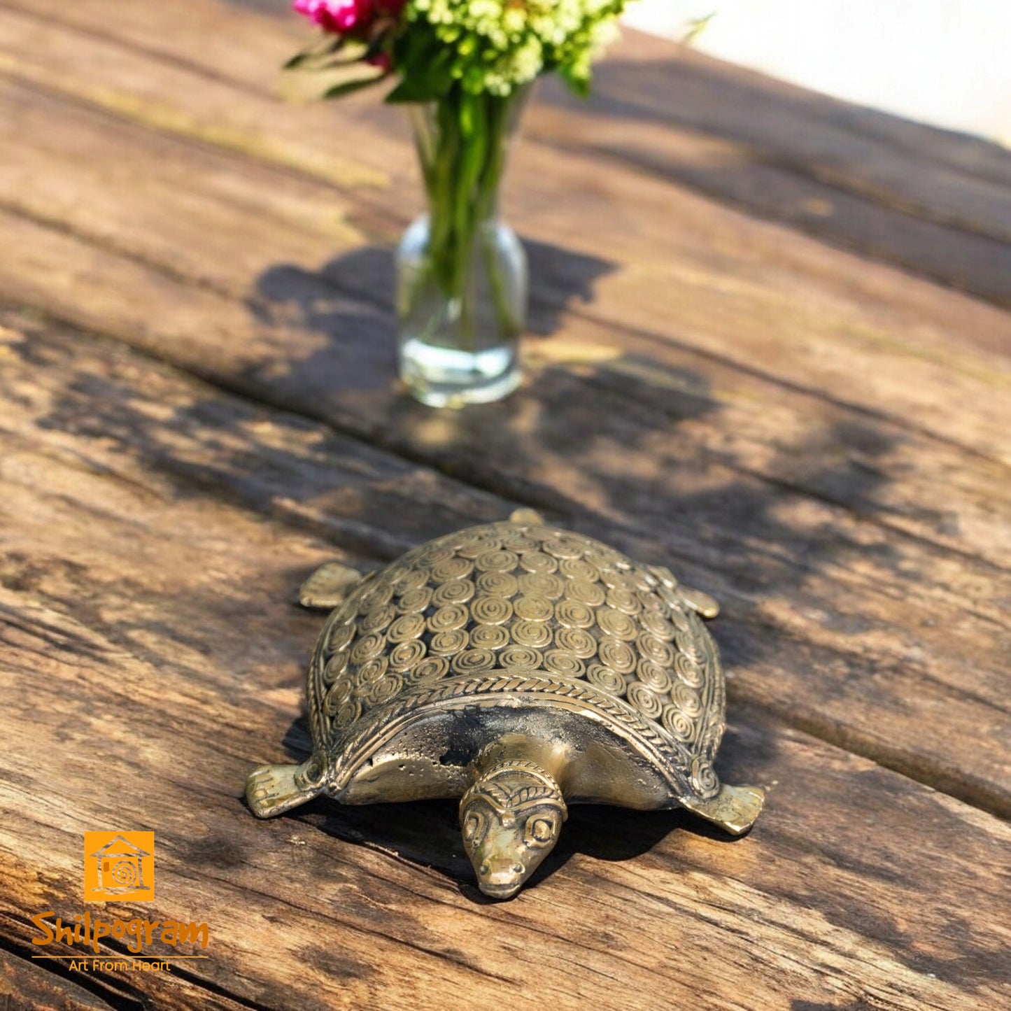 Dhokra Art Brass Metal Turtle Decorative Vastu Showpiece for Home Decor || D65