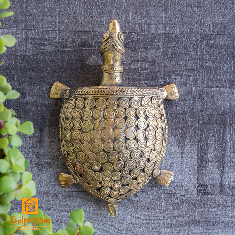Dhokra Art Brass Metal Turtle Decorative Vastu Showpiece for Home Decor || D65