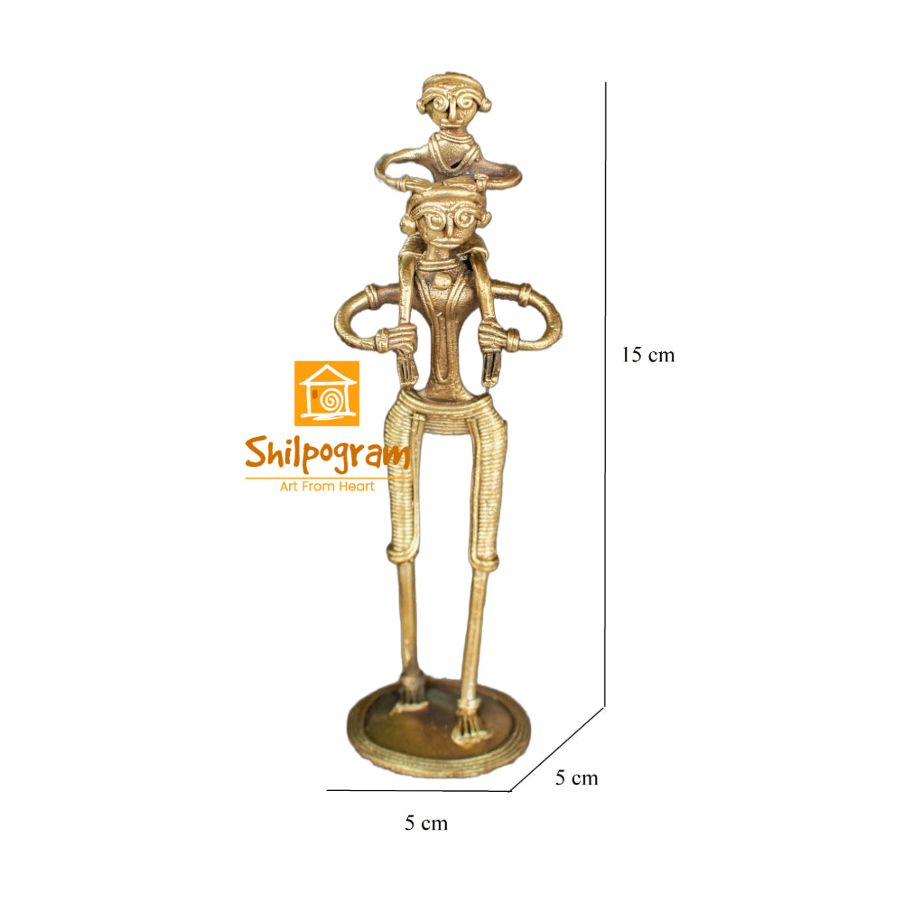 Dhokra Art Brass Metal Father and Son Home Decor || D80