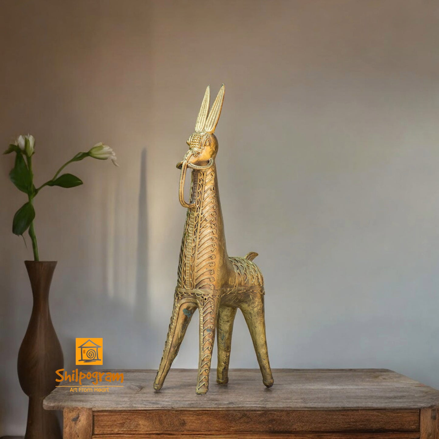 Dhokra Art Brass Metal Horse Decorative Showpiece || D101