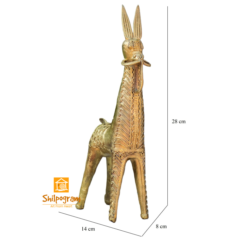 Dhokra Art Brass Metal Horse Decorative Showpiece || D101