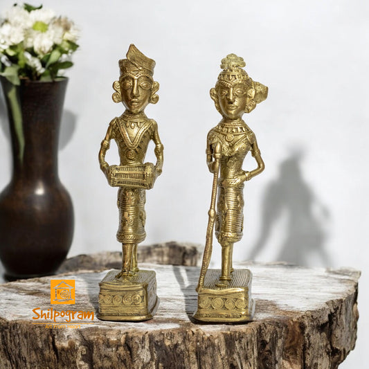 Chhattisgarh Bastar Dhokra Art Brass Metal Maria Tribal Couple Decorative Showpiece || D0102