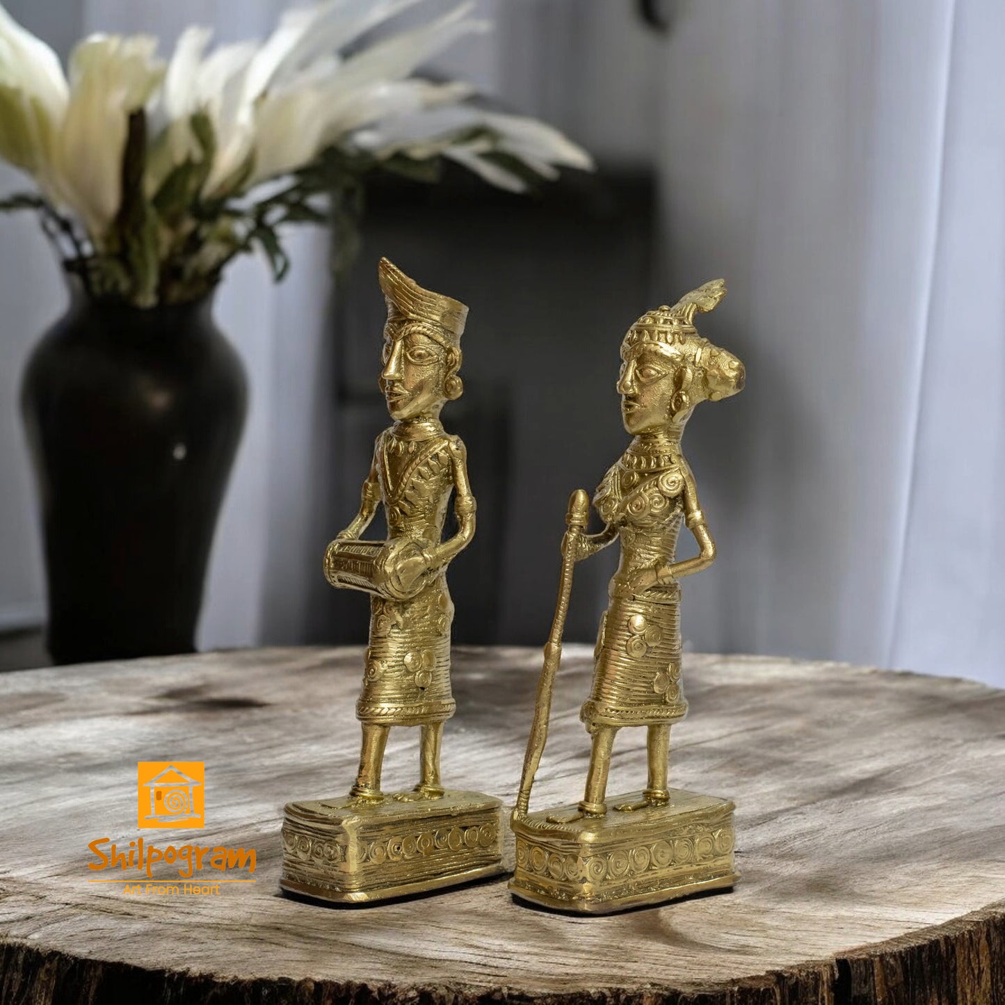 Chhattisgarh Bastar Dhokra Art Brass Metal Maria Tribal Couple Decorative Showpiece || D0102