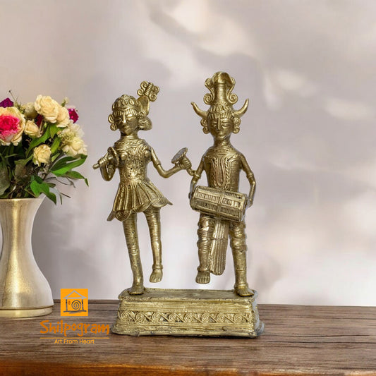 Chhattisgarh Bastar Dhokra Art Brass Metal Maria Tribal Couple Decorative Showpiece || D0103