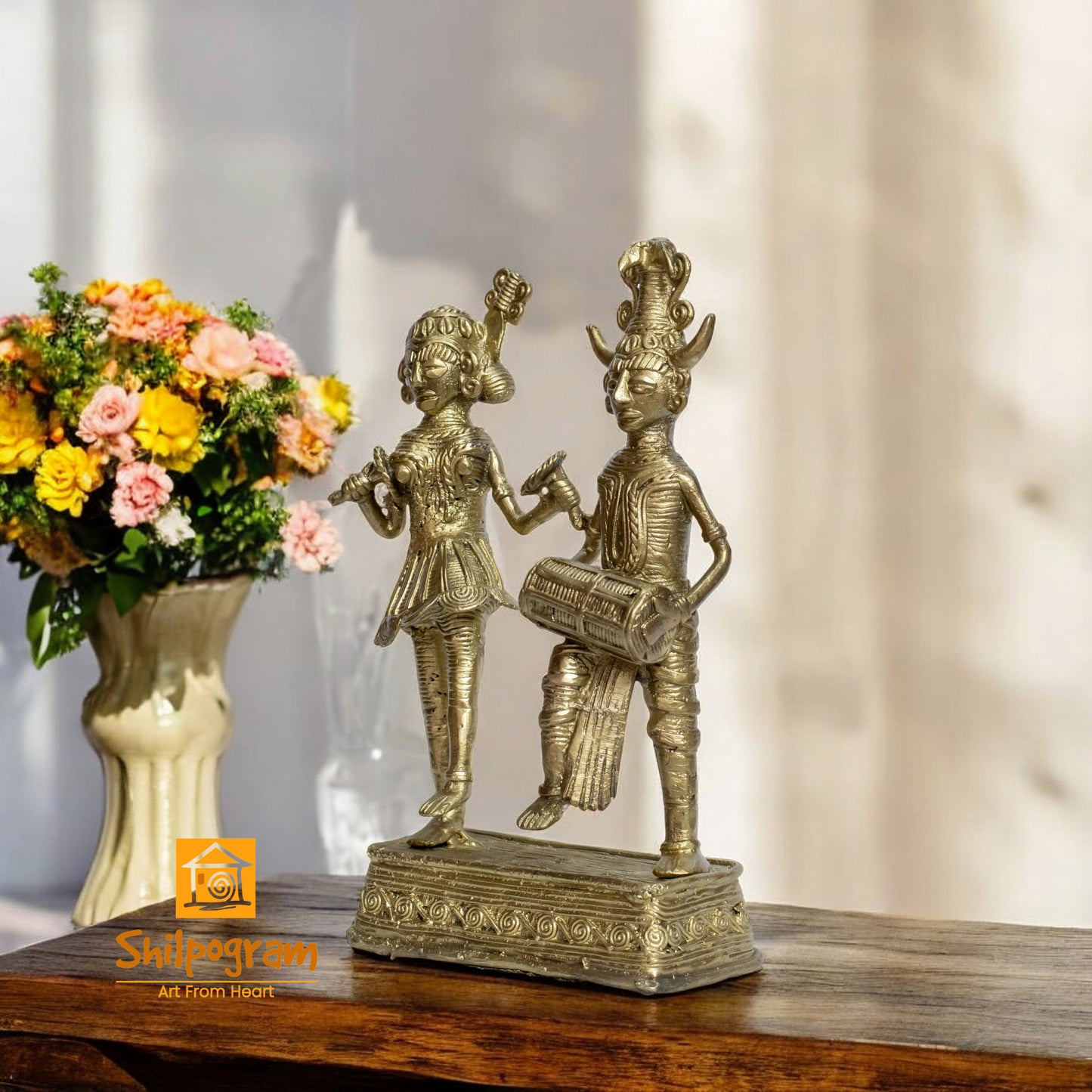 Chhattisgarh Bastar Dhokra Art Brass Metal Maria Tribal Couple Decorative Showpiece || D0103