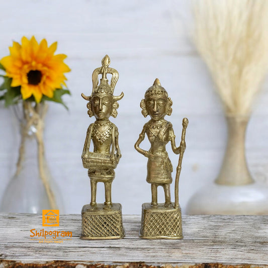 Chhattisgarh Bastar Dhokra Art Brass Metal Maria Tribal Couple Decorative Showpiece || D0105