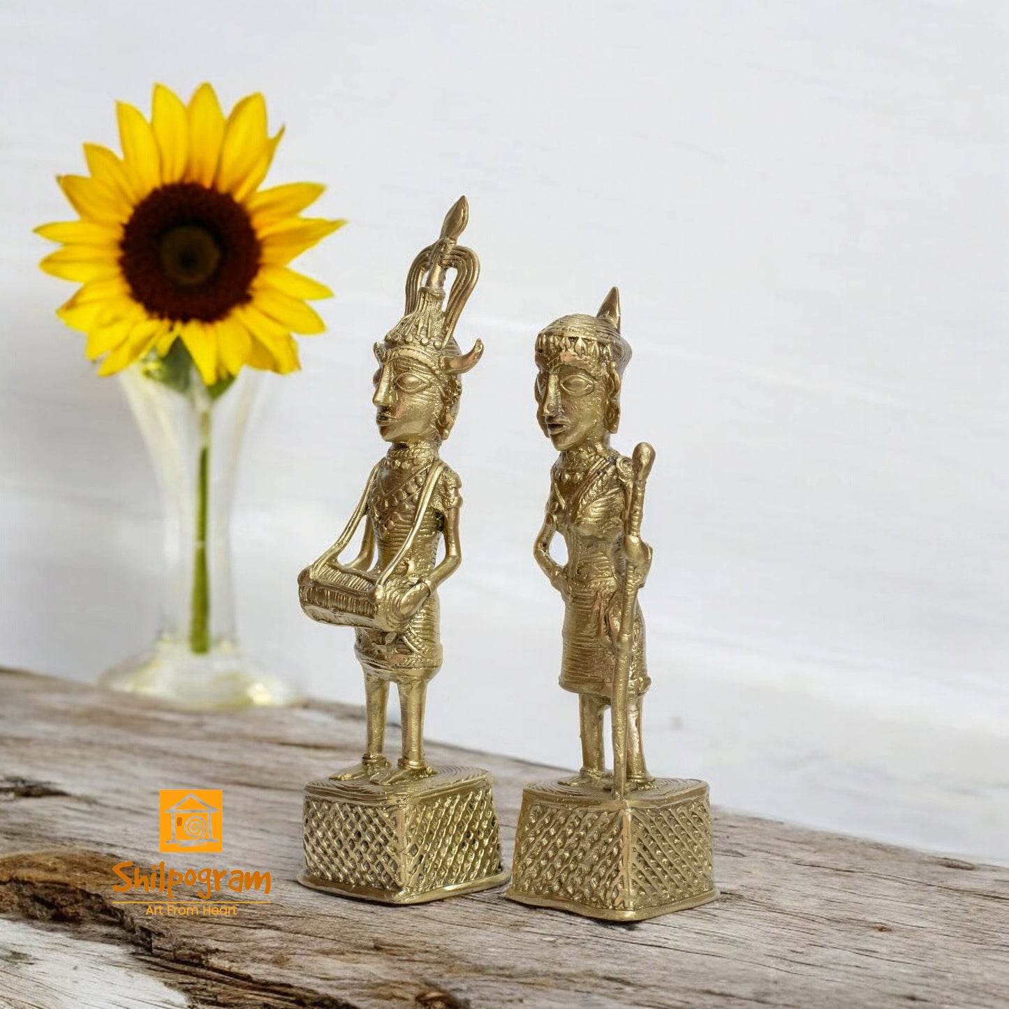 Chhattisgarh Bastar Dhokra Art Brass Metal Maria Tribal Couple Decorative Showpiece || D0105