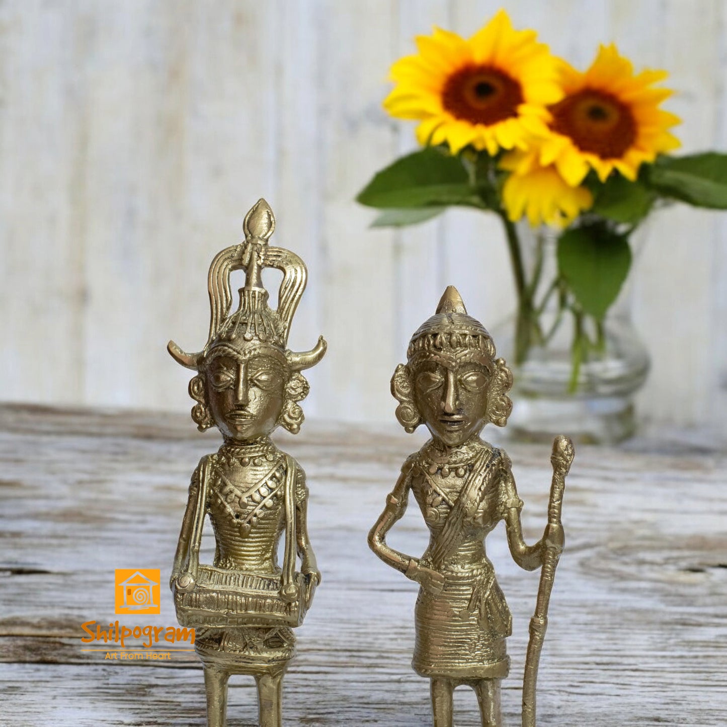 Chhattisgarh Bastar Dhokra Art Brass Metal Maria Tribal Couple Decorative Showpiece || D0105