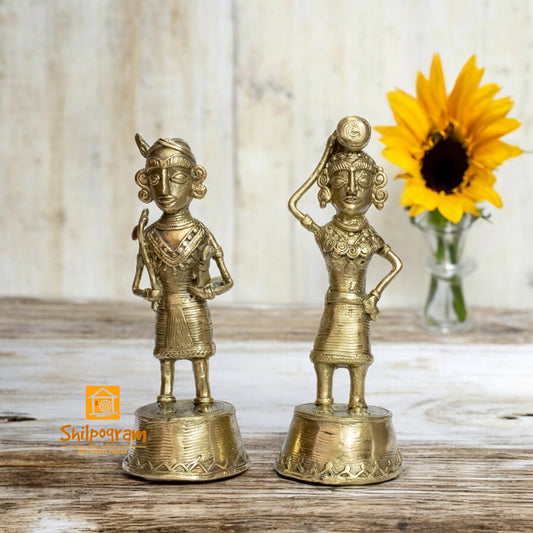 Chhattisgarh Bastar Dhokra Art Brass Metal Maria Tribal Couple Decorative Showpiece || D0112