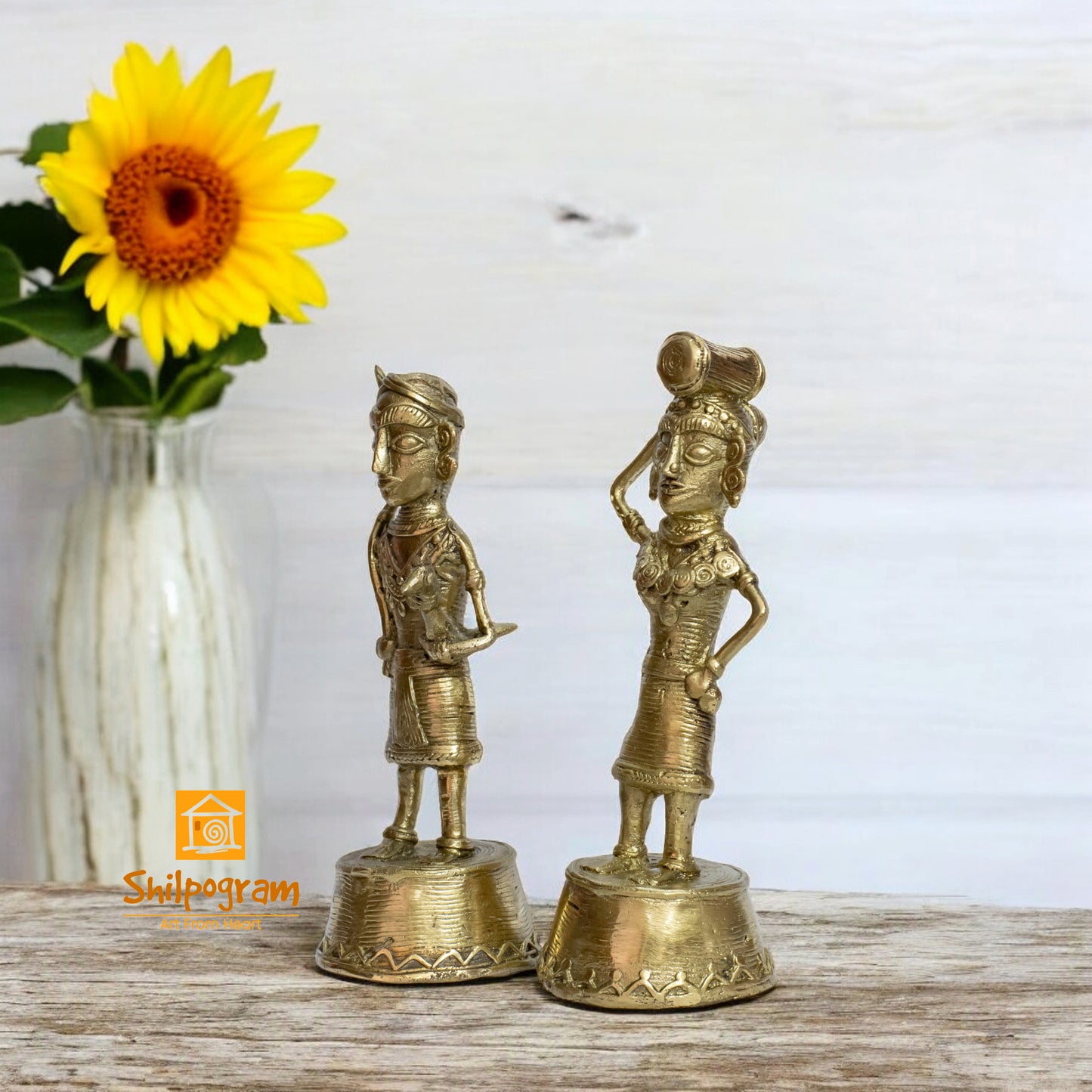Chhattisgarh Bastar Dhokra Art Brass Metal Maria Tribal Couple Decorative Showpiece || D0112