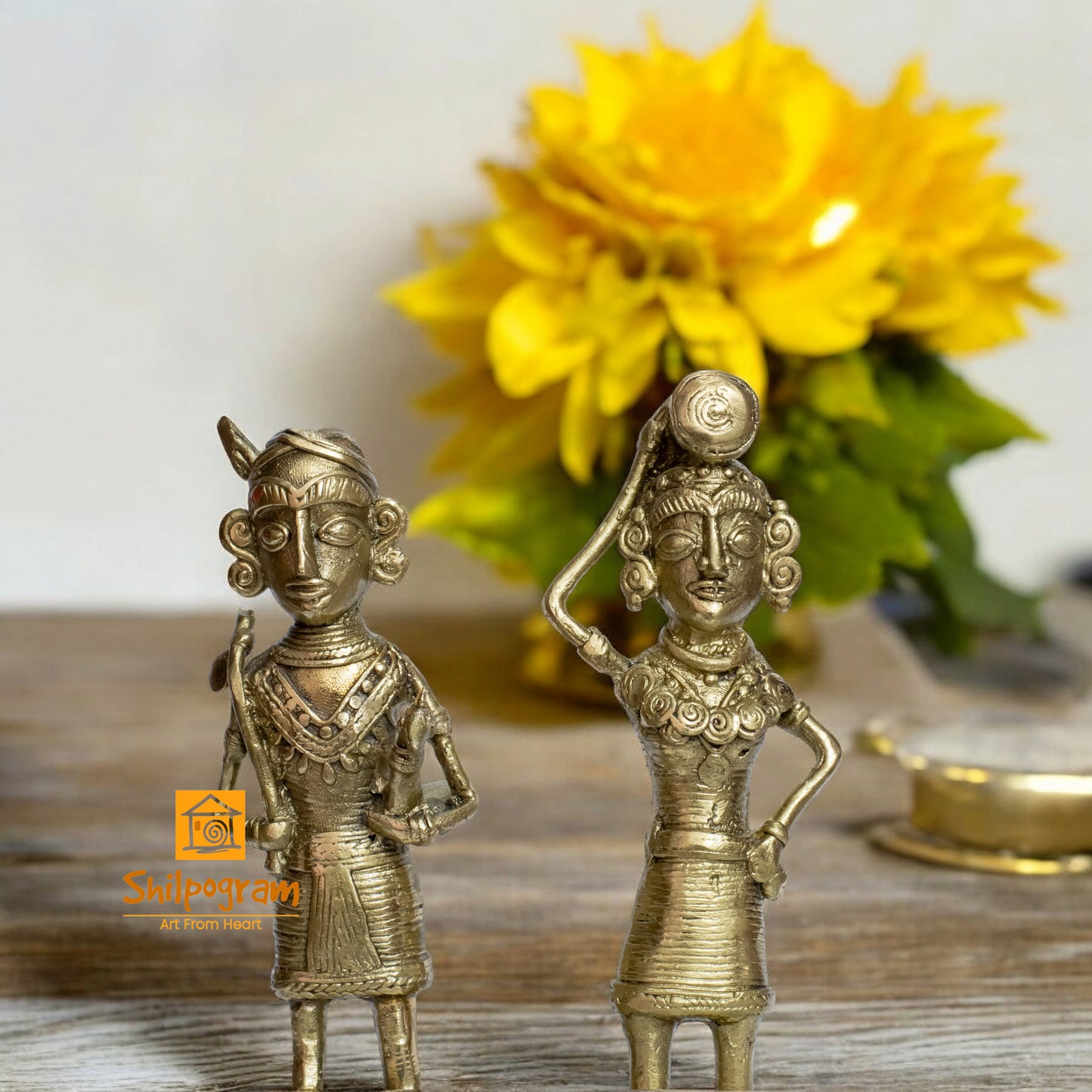 Chhattisgarh Bastar Dhokra Art Brass Metal Maria Tribal Couple Decorative Showpiece || D0112