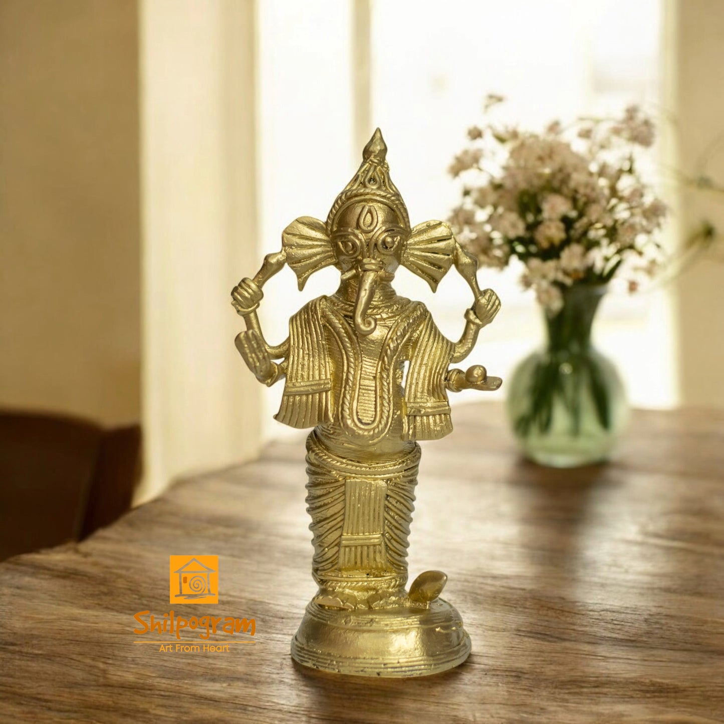 Dhokra Art Brass Metal Ganesh Decorative Showpiece || D137