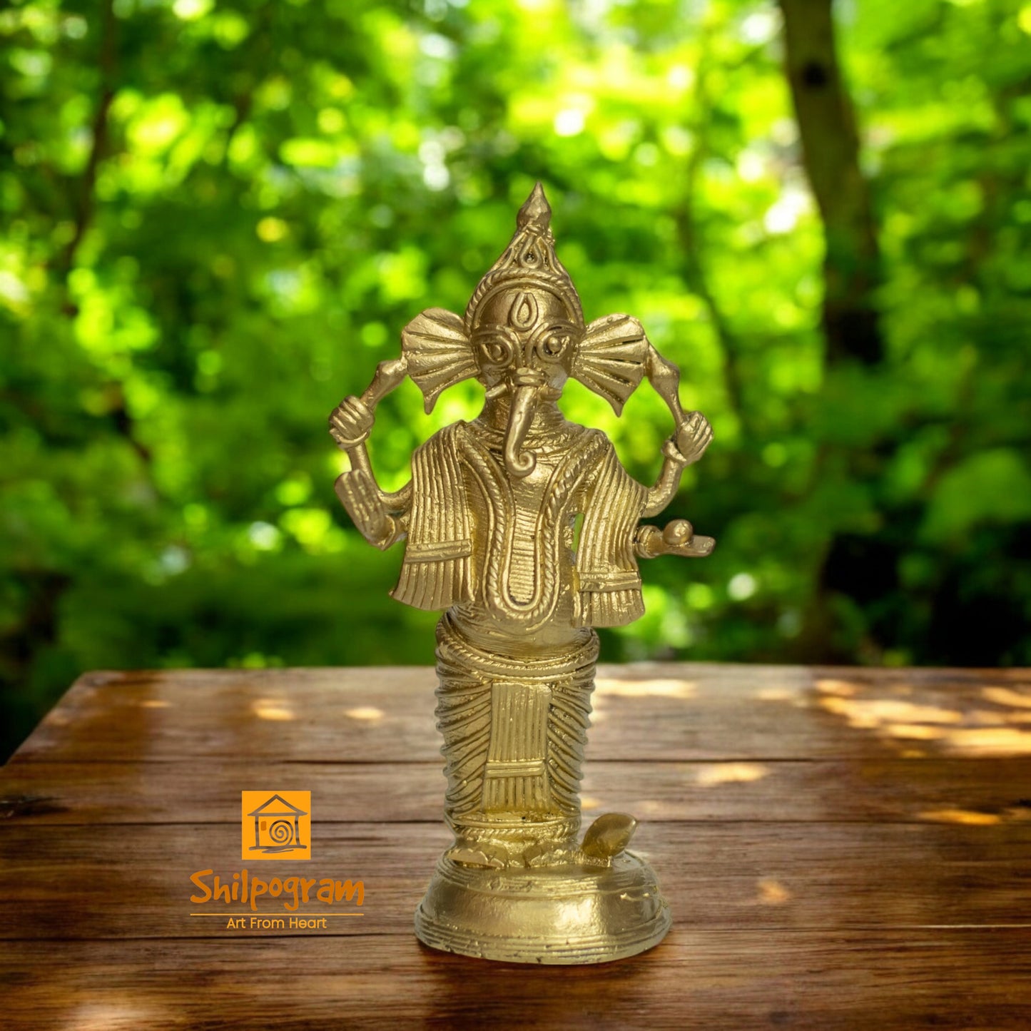 Dhokra Art Brass Metal Ganesh Decorative Showpiece || D137