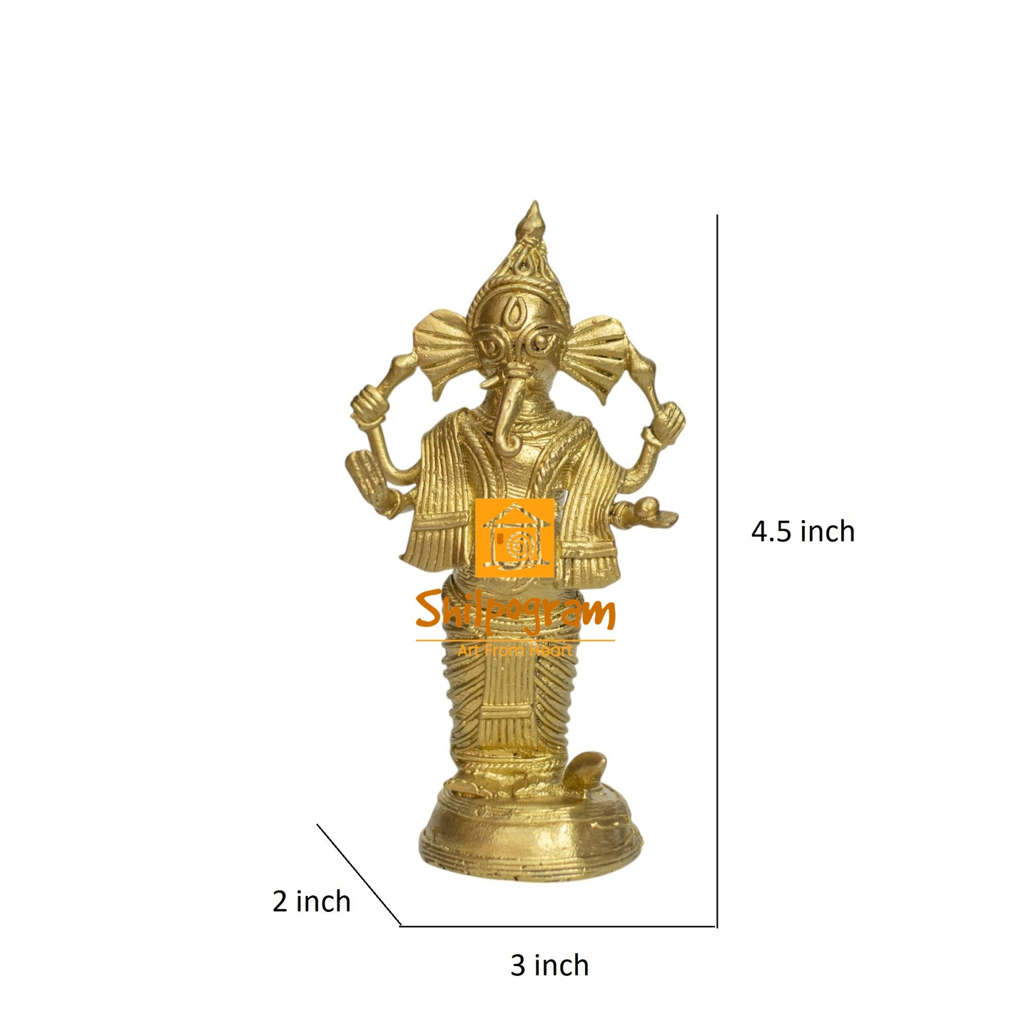 Dhokra Art Brass Metal Ganesh Decorative Showpiece || D137